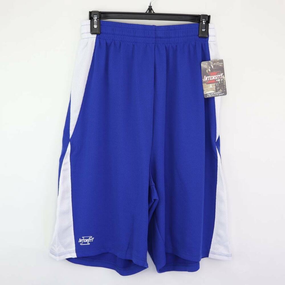 Intensity Athletics Mens Basketball Shorts Royal Blue White Moist Manage M New
